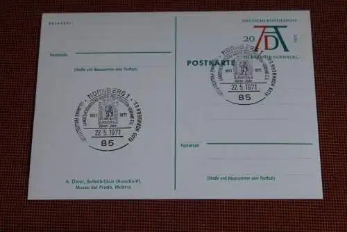 Dürer Sonderpostkarte 1971; PSo3/01; Selbstbildnis; SST Nürnberg