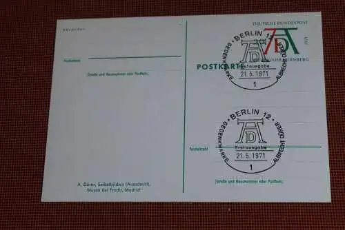 Dürer Sonderpostkarte 1971; PSo3/01; Selbstbildnis; ESST Berlin