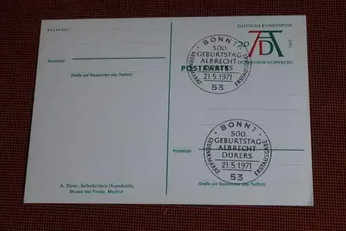 Dürer Sonderpostkarte 1971; PSo3/01; Selbstbildnis;ESST Bonn