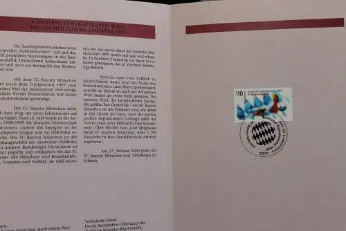 Deutschland 1999; Jahressammlung-ETB: Deutscher Fußballmeister, MiNr. 2074, bitte lesen