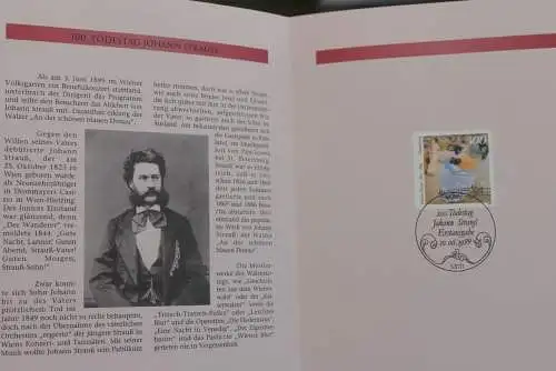 Deutschland 1999; Jahressammlung-ETB: Johann Strauss, MiNr. 2061, bitte lesen