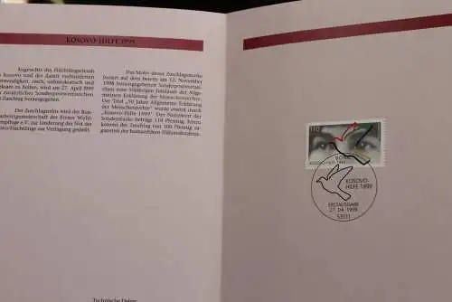 Deutschland 1999; Jahressammlung-ETB: Kosovo-Hilfe, MiNr. 2045, bitte lesen