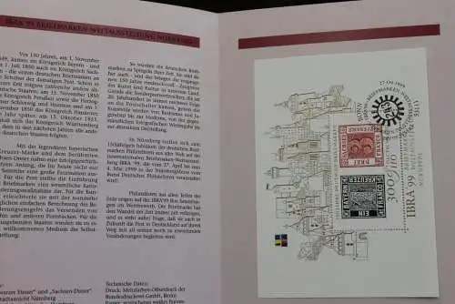 Deutschland 1999; Jahressammlung-ETB: IBRA '99 Nürnberg, MiNr. Block 46, bitte lesen