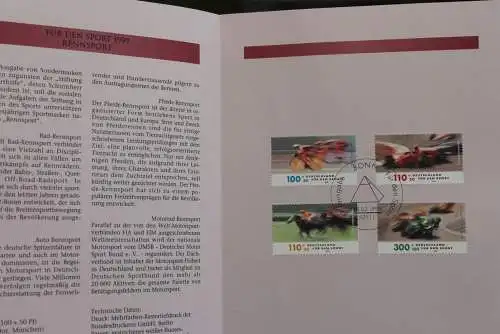 Deutschland 1999; Jahressammlung-ETB: Für den Sport: Rennsport, MiNr. 2031-34; bitte lesen