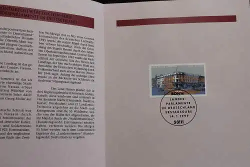 Deutschland 1999; Jahressammlung-ETB: Landesparlamente: Hessen, MiNr. 2030, bitte lesen