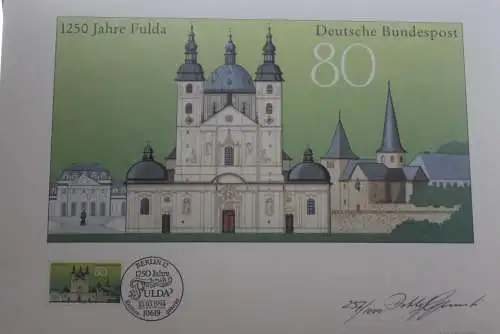 Fulda; 1250 Jahre Fulda 1994; Künstleredition mit Handsignatur; Limitierte Auflage; lesen