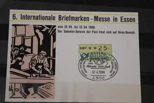 BRD, Erinnerungskarte,Ausstellungskarte: 6. Messe Essen 1986, ATM 1