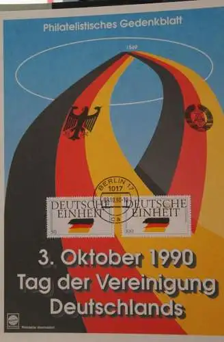 Deutschland; Gedenkblatt 3. Oktober 1990, mit Fleck