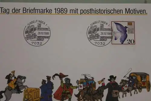 BRD, Erinnerungskarte,Ausstellungskarte:Tag der Briefmarke 1989, SST Sindelfingen