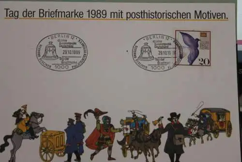 BRD, Erinnerungskarte,Ausstellungskarte:Tag der Briefmarke 1989, SST Berlin