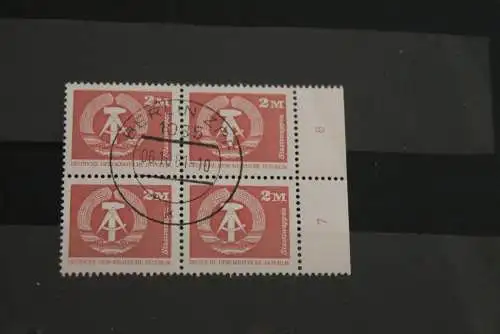 DDR ; Freimarken: Aufbau; Kleinformat, Viererblock, gebraucht, 2 M., MiNr. 2550 v