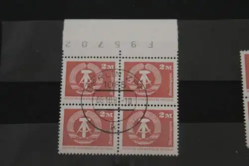 DDR ; Freimarken: Aufbau; Kleinformat, Viererblock, gebraucht, 2 M., MiNr. 2550 v