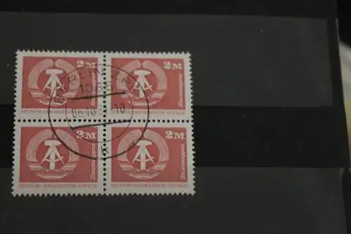 DDR ; Freimarken: Aufbau; Kleinformat, Viererblock, gebraucht, 2 M., MiNr. 2550 v