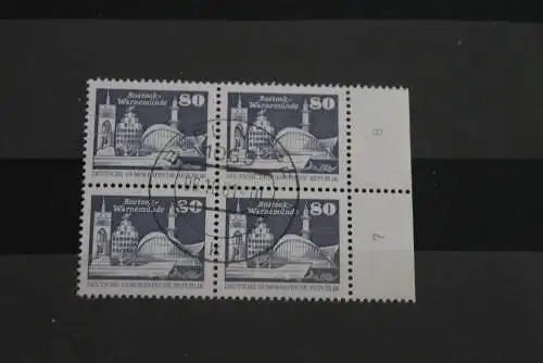 DDR ; Freimarken: Aufbau; Kleinformat, Viererblock, gebraucht, 80 Pf., MiNr. 2650 v