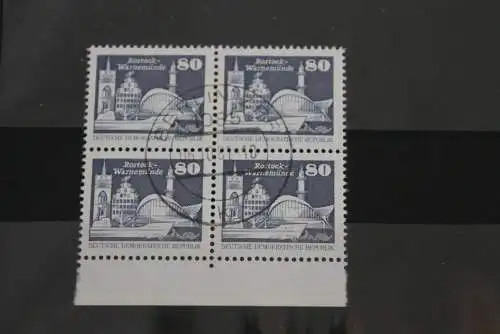 DDR ; Freimarken: Aufbau; Kleinformat, Viererblock, gebraucht,80 Pf., MiNr. 2650 v