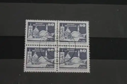 DDR ; Freimarken: Aufbau; Kleinformat, Viererblock, gebraucht, 80 Pf., MiNr. 2650 v