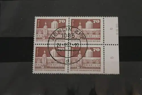 DDR ; Freimarken: Aufbau; Kleinformat, Viererblock, DV, gebraucht, 70 Pf., MiNr. 2602 v