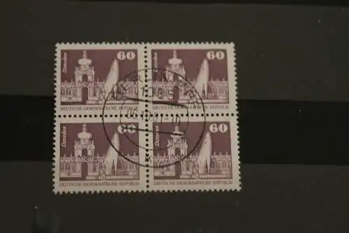 DDR ; Freimarken: Aufbau; Kleinformat, Viererblock, gebraucht, 60 Pf., MiNr. 2649 v