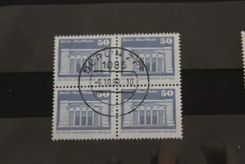 DDR ; Freimarken: Aufbau; Kleinformat, Viererblock, gebraucht, 50 Pf., MiNr. 2549 v