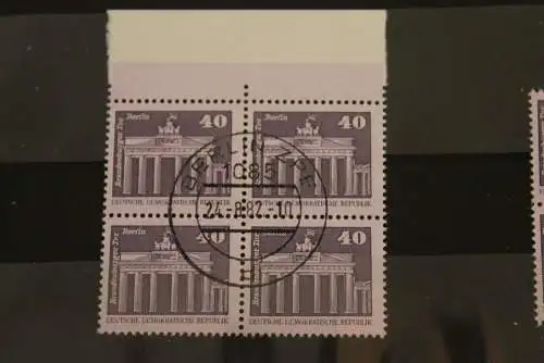 DDR  Freimarken: Aufbau; Kleinformat, Viererblock, gebraucht, 40 Pf., MiNr. 2541 v