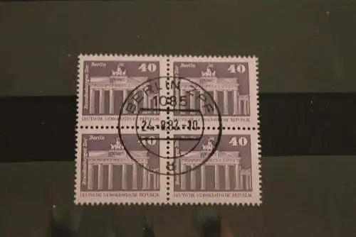 DDR  Freimarken: Aufbau; Kleinformat, Viererblock, gebraucht, 40 Pf., MiNr. 2541 v