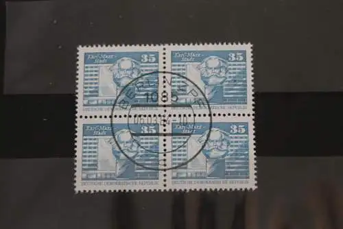 DDR  Freimarken: Aufbau; Kleinformat, Viererblock, gebraucht, 35 Pf., MiNr. 2506 v