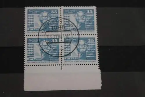 DDR  Freimarken: Aufbau; Kleinformat, Viererblock, gebraucht, 35 Pf., MiNr. 2506 v