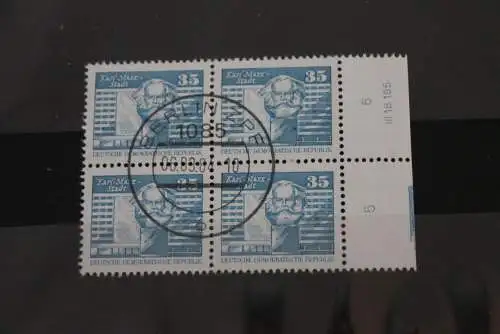 DDR  Freimarken: Aufbau; Kleinformat, Viererblock, gebraucht, 35 Pf., MiNr. 2506 v