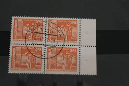 DDR  Freimarken: Aufbau; Kleinformat, Viererblock, gebraucht, 30 Pf., MiNr. 2588 v