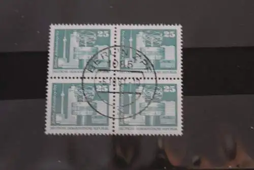 DDR  Freimarken: Aufbau; Kleinformat, Viererblock, gebraucht, 25 Pf., MiNr. 2521 v