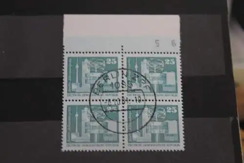 DDR  Freimarken: Aufbau; Kleinformat, Viererblock, gebraucht, 25 Pf., MiNr. 2521 v