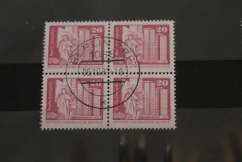 DDR 1974; Freimarken: Aufbau; Kleinformat, Viererblock, gebraucht, 15 Pf., MiNr. 2485 v