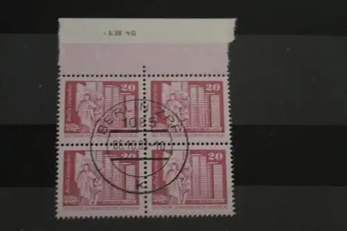 DDR 1974; Freimarken: Aufbau; Kleinformat, Viererblock, gebraucht, 15 Pf., MiNr. 2485 v