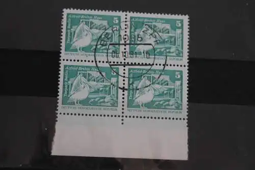 DDR ; Freimarken: Aufbau; Kleinformat, Viererblock, gebraucht, 5 Pf., MiNr. 2483 v