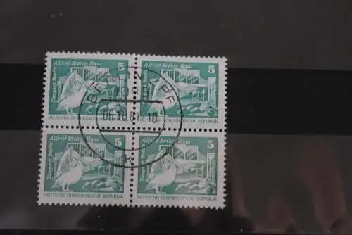 DDR  Freimarken: Aufbau; Kleinformat, Viererblock, gebraucht, 5 Pf., MiNr. 2483 v