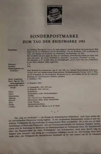 Schwarzdruck auf Schwarzdruckblatt Österreich zur Ausgabe: Tag der Briefmarke 1953
