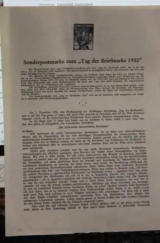 Schwarzdruck auf Schwarzdruckblatt Österreich zur Ausgabe: Tag der Briefmarke 1950