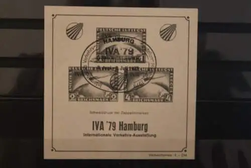 VIGNETTE "IVA '79 Hamburg", schwarz, Ausstellungsstempel