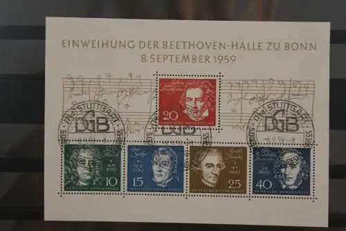 Deutschland 1959, Block 2, Beethovenblock, gestempelt, Ersttagsstempel, einwandfrei