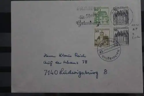 Deutschland, Burgen und Schlösser, portogerecht, 1977, Nachträglich entwertet