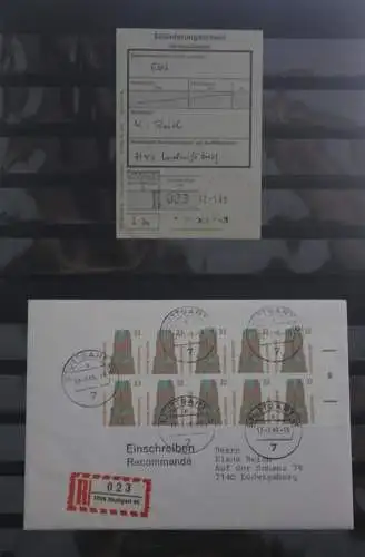 Deutschland 1989, FDC, Stuttgart, befördert, portogerecht, MiNr. 1399 A,Einschreiben