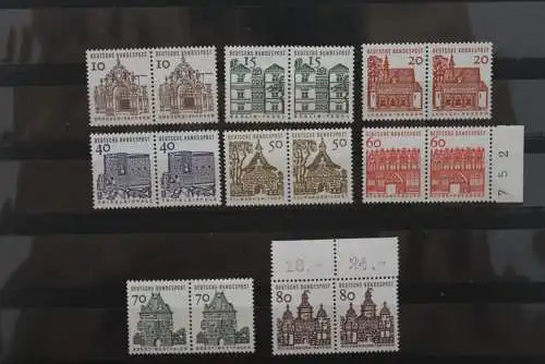 Deutschland, Freimarken: Deutsche Bauwerke (I); Waagerechte Paare MiNr. 454-61, MNH