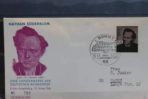 Deutschland 1966,  FDC Nathan Söderblom, MiNr. 504