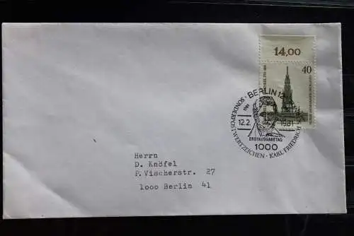 Berlin 1981; FDC: Karl Friedrich Schinkel, MiNr. 640