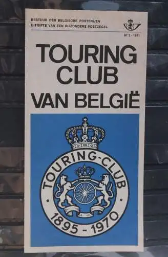 Belgien 1971; Ankündigungsblatt mit Schwarzdruck und Marke und ESST: Touring Club, Fläm.  Ausg.