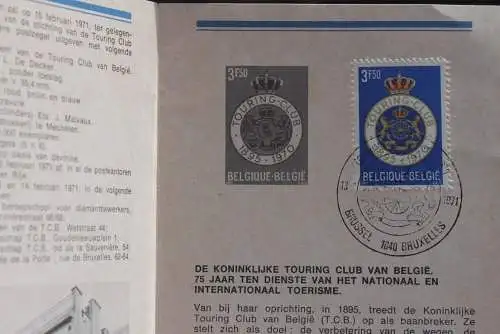 Belgien 1971; Ankündigungsblatt mit Schwarzdruck und Marke und ESST: Touring Club, Fläm.  Ausg.