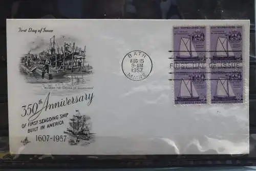 U.S.A. 1957; FDC: Erstes in Amerika gebautes Hochseeschiff