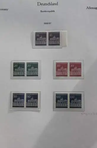 Deutschland, Freimarken: Brandenburger Tor; Waagerechte Paare MiNr. 506-10; MNH