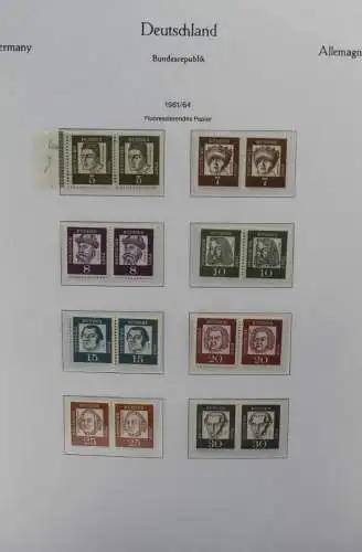 Deutschland, Freimarken: Bedeutende Deutsche; Waagerechte Paare MiNr. 347 y - 362 y; MNH