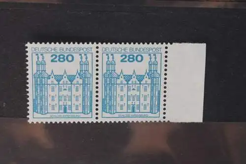 Deutschland; Freimarken: Burgen und Schlösser; MiNr.  1142, waagerechtes Paar,  MNH